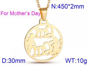 SS Gold-Plating Necklace - KN26187-K