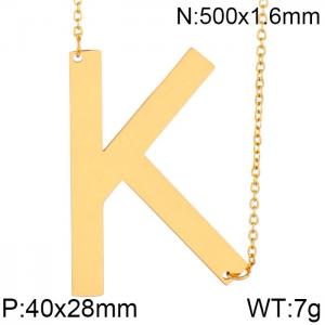 SS Gold-Plating Necklace - KN26341-K