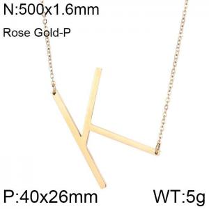 SS Rose Gold-Plating Necklace - KN26802-K