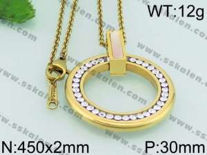 SS Gold-Plating Necklace - KN26859-K