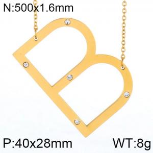 SS Gold-Plating Necklace - KN27425-K