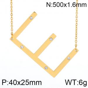 SS Gold-Plating Necklace - KN27428-K