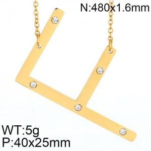 SS Gold-Plating Necklace - KN27429-K