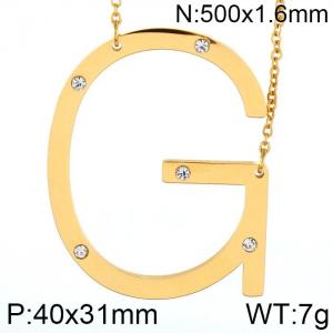 SS Gold-Plating Necklace - KN27430-K