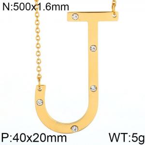 SS Gold-Plating Necklace - KN27433-K