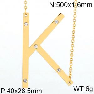 SS Gold-Plating Necklace - KN27434-K