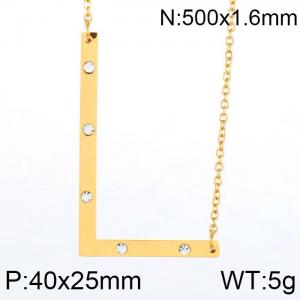 SS Gold-Plating Necklace - KN27435-K