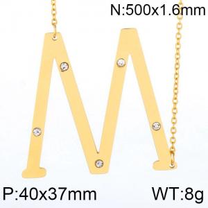 SS Gold-Plating Necklace - KN27436-K