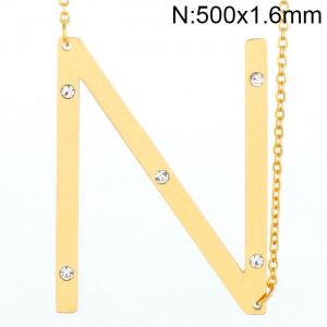 SS Gold-Plating Necklace - KN27437-K