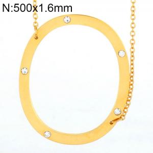 SS Gold-Plating Necklace - KN27438-K