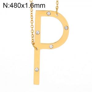 SS Gold-Plating Necklace - KN27439-K