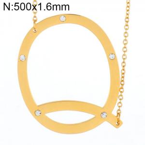 SS Gold-Plating Necklace - KN27440-K