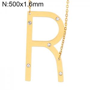 SS Gold-Plating Necklace - KN27441-K