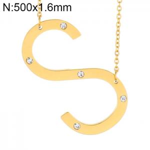 SS Gold-Plating Necklace - KN27442-K