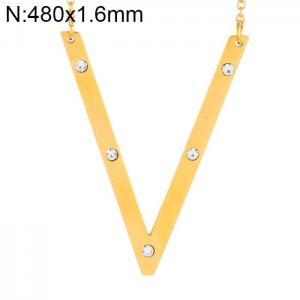 SS Gold-Plating Necklace - KN27445-K