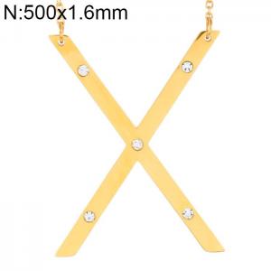 SS Gold-Plating Necklace - KN27447-K