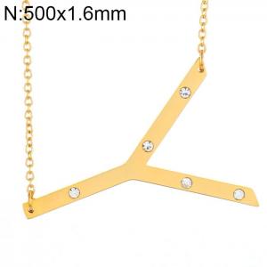 SS Gold-Plating Necklace - KN27448-K