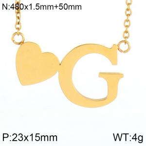 SS Gold-Plating Necklace - KN27642-K