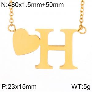 SS Gold-Plating Necklace - KN27643-K