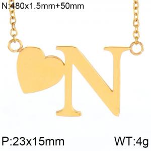 SS Gold-Plating Necklace - KN27649-K