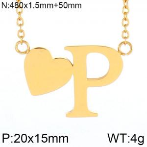 SS Gold-Plating Necklace - KN27651-K