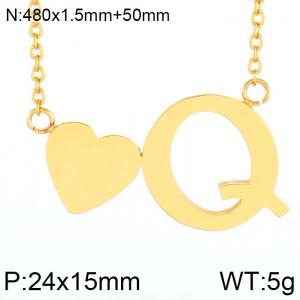 SS Gold-Plating Necklace - KN27652-K