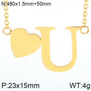 SS Gold-Plating Necklace - KN27656-K