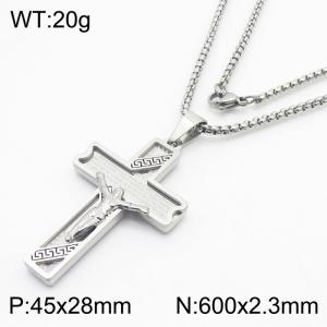 Europe and American Retro Cross Jewellery With Stainless Steel Jesus Pendant Necklace Jewelry Chain - KN281873-KL