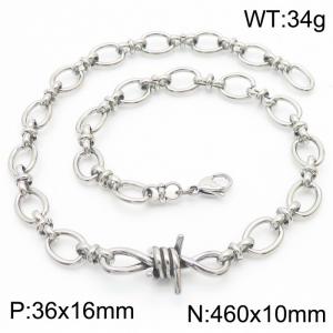 Retro safety knot stainless steel men's necklace - KN281887-Z