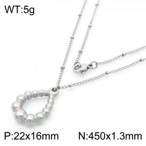 Bohemian beads drop stainless steel ladies necklace - KN282007-Z