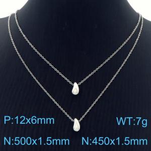 Stainless steel droplet necklace - KN282215-Z