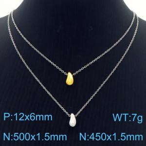 Stainless steel droplet necklace - KN282218-Z