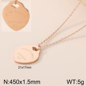 Stainless steel peach heart necklace - KN282237-KLX