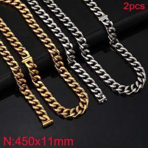 SS Gold-Plating Necklace - KN282311-Z