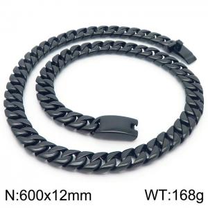 Stainless steel Cuban chain necklace - KN282332-KJX-