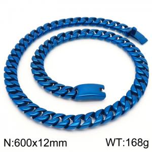 Stainless steel Cuban chain necklace - KN282334-KJX