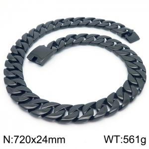 Stainless steel Cuban chain necklace - KN282338-KJX