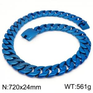 Stainless steel Cuban chain necklace - KN282340-KJX