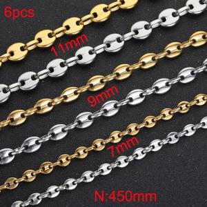 SS Gold-Plating Necklace - KN282346-Z