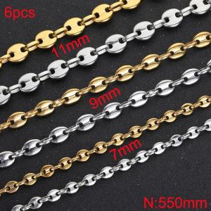 SS Gold-Plating Necklace - KN282348-Z