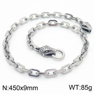 9*450mm Retro stainless steel double snakehead o-chain for men - KN282388-Z