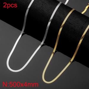 SS Gold-Plating Necklace - KN282624-Z