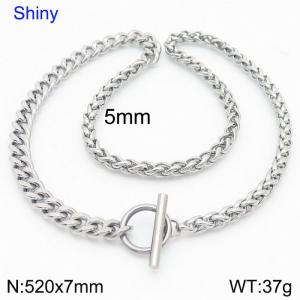 Stainless steel OT buckle splicing necklace - KN282673-Z