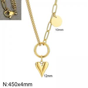 Stainless steel heart-shaped necklace - KN282941-Z