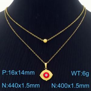 SS Gold-Plating Necklace - KN283038-TJG