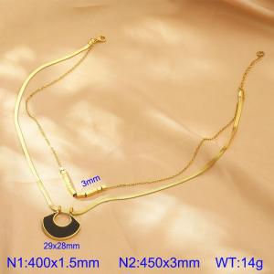 SS Gold-Plating Necklace - KN283213-CM