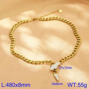 SS Gold-Plating Necklace - KN283218-CM