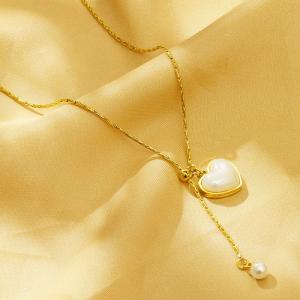 SS Gold-Plating Necklace - KN283228-HM