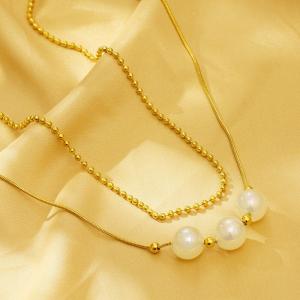 SS Gold-Plating Necklace - KN283229-HM