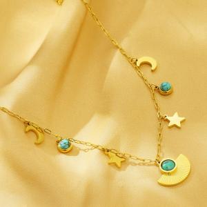 SS Gold-Plating Necklace - KN283230-HM